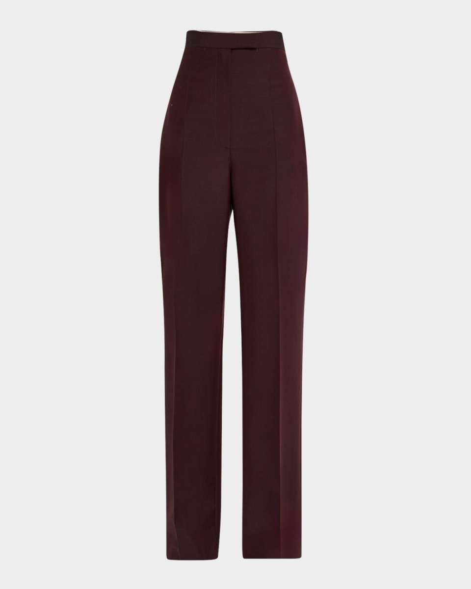 High-Rise Wide-Leg Wool Trousers